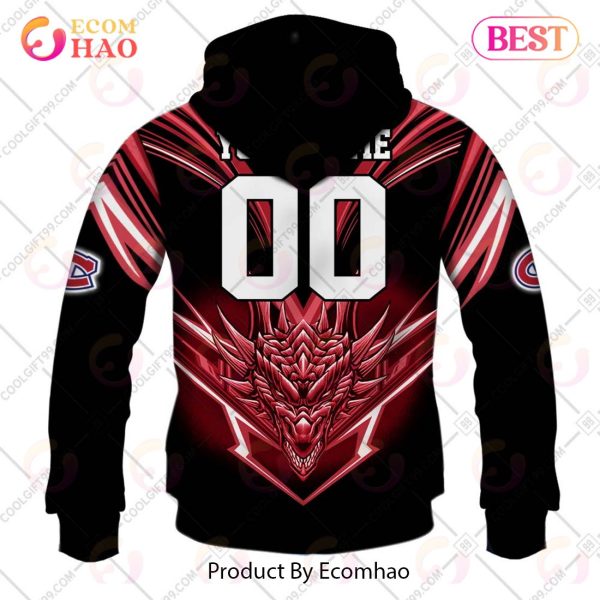 Personalized NHL Montreal Canadiens Special Dragon Design 3D Hoodie
