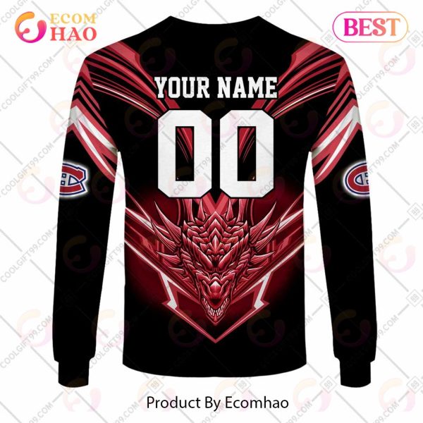 Personalized NHL Montreal Canadiens Special Dragon Design 3D Hoodie