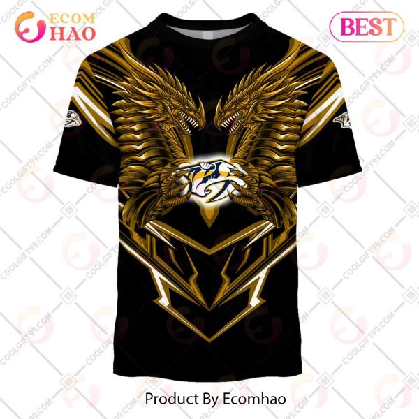 Personalized NHL Nashville Predators Special Dragon Design 3D Hoodie