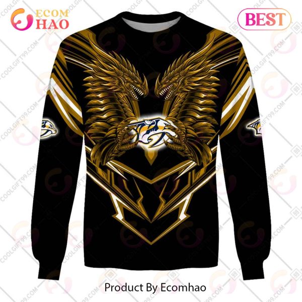 Personalized NHL Nashville Predators Special Dragon Design 3D Hoodie