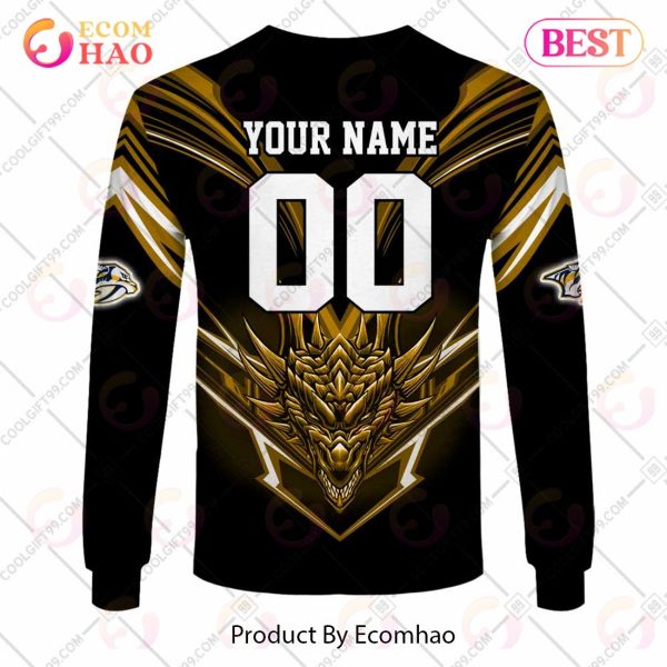 Personalized NHL Nashville Predators Special Dragon Design 3D Hoodie