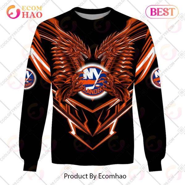 Personalized NHL New York Islanders Special Dragon Design 3D Hoodie