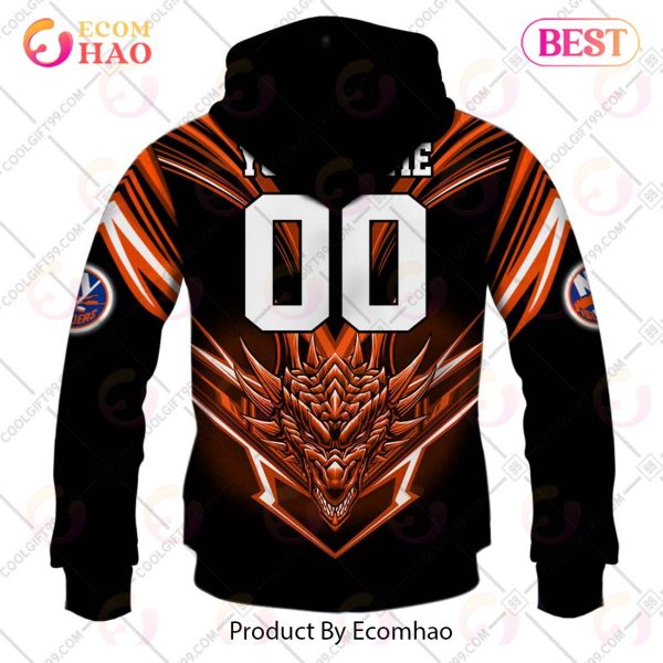 Personalized NHL New York Islanders Special Dragon Design 3D Hoodie