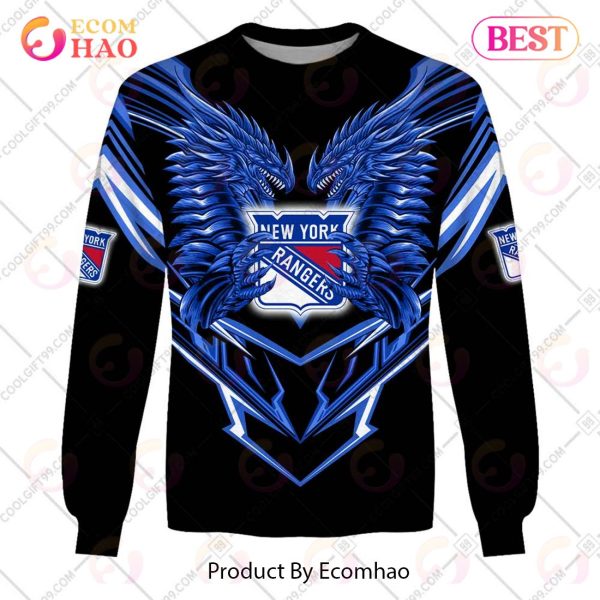 Personalized NHL New York Rangers Special Dragon Design 3D Hoodie