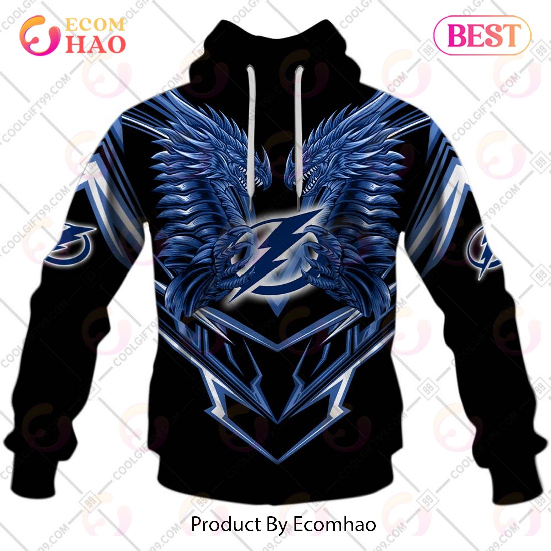 Personalized NHL Tampa Bay Lightning Special Dragon Design 3D Hoodie