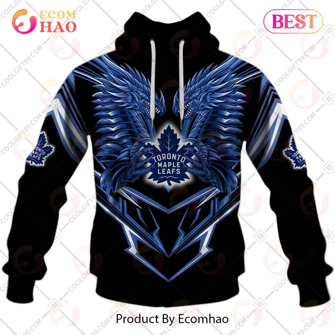 Personalized NHL Toronto Maple Leafs Special Dragon Design 3D Hoodie