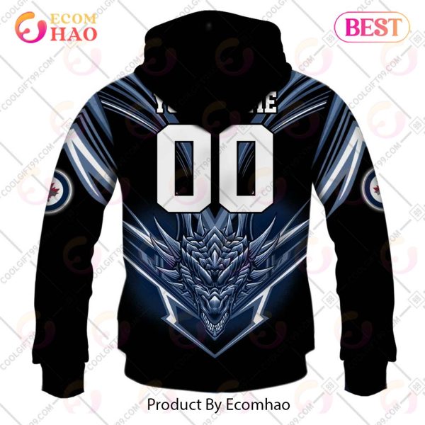 Personalized NHL Winnipeg Jets Special Dragon Design 3D Hoodie