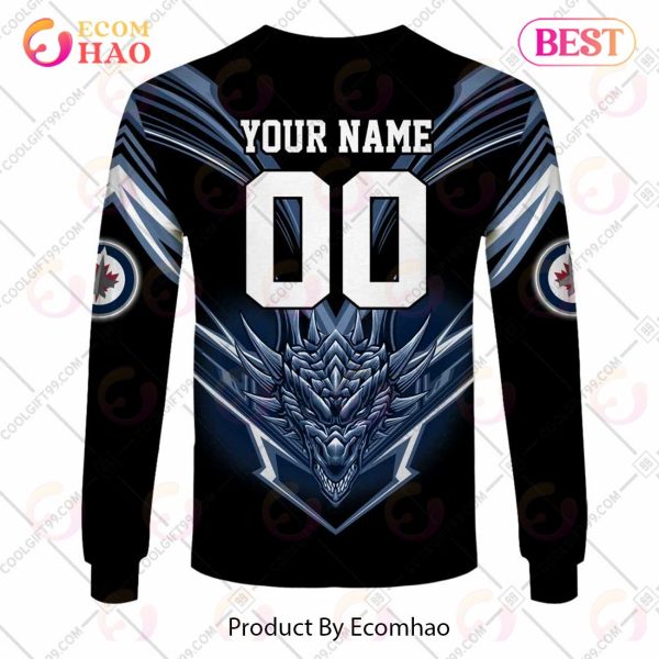 Personalized NHL Winnipeg Jets Special Dragon Design 3D Hoodie