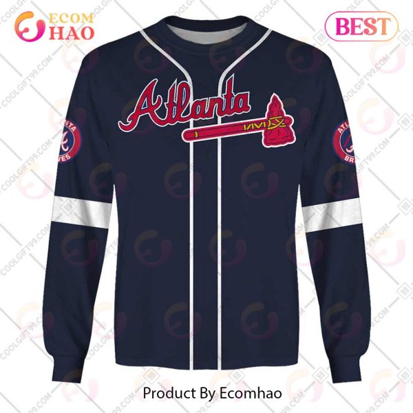 Personalized MLB Atlanta Braves ALT Jersey Style 3D Hoodie