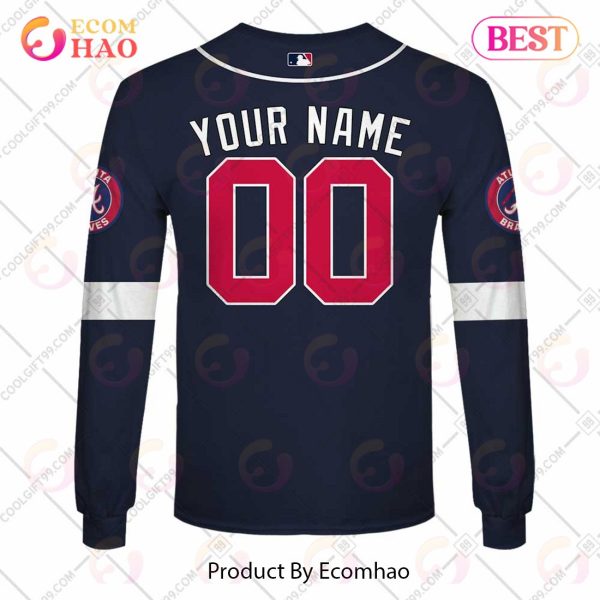 Personalized MLB Atlanta Braves ALT Jersey Style 3D Hoodie