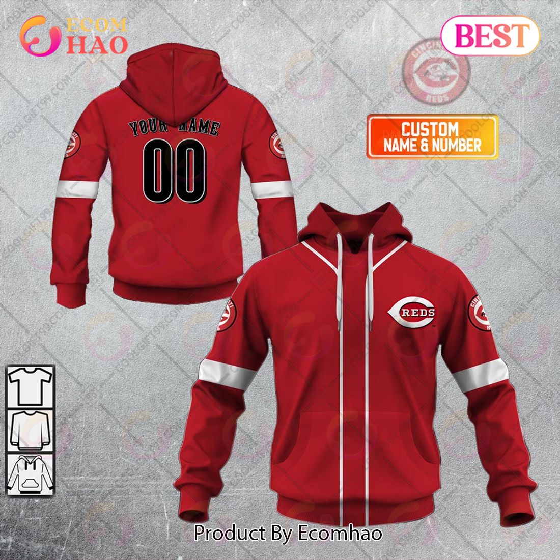 Personalized MLB Cincinnati Reds ALT Jersey Style 3D Hoodie