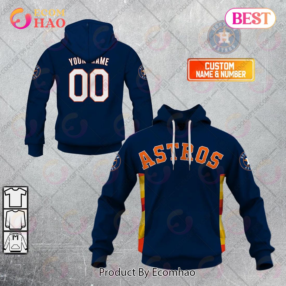 Personalized MLB Houston Astros ALT Jersey Style 3D Hoodie