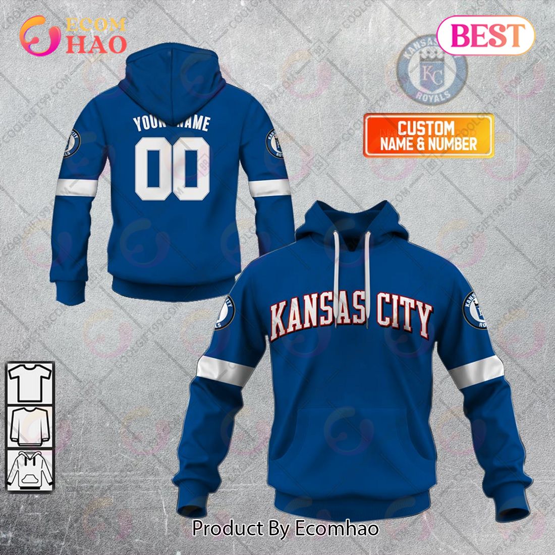 Personalized MLB Kansas City Royals ALT Jersey Style 3D Hoodie