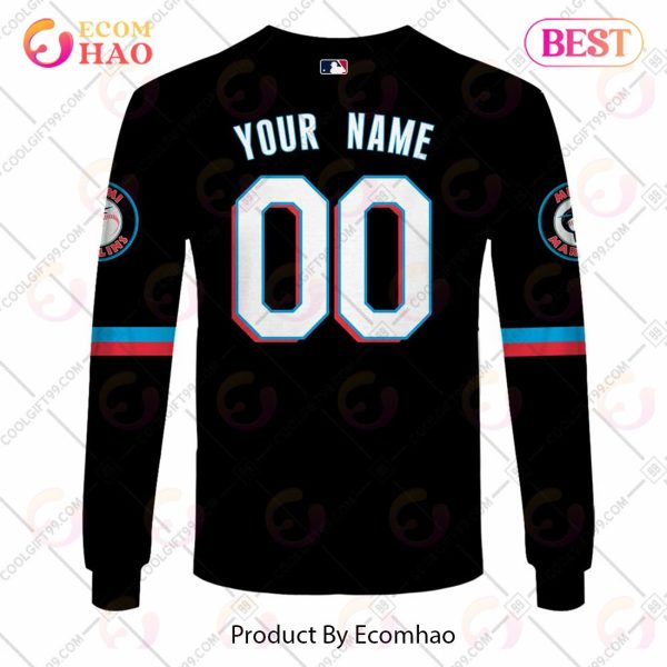 Personalized MLB Miami Marlins ALT Jersey Style 3D Hoodie