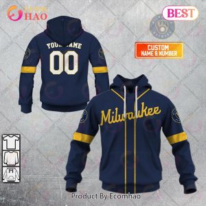 Personalized MLB Milwaukee Brewers ALT Jersey Style 3D Hoodie