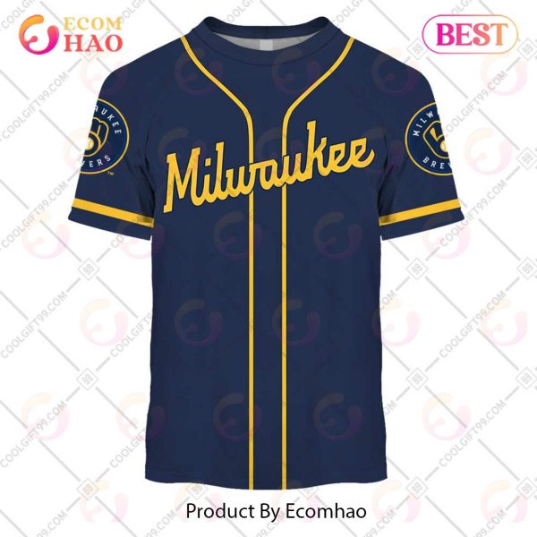Personalized MLB Milwaukee Brewers ALT Jersey Style 3D Hoodie