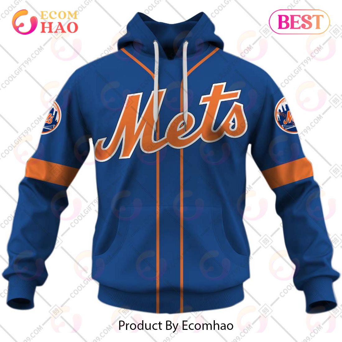 Personalized MLB New York Mets ALT Jersey Style 3D Hoodie