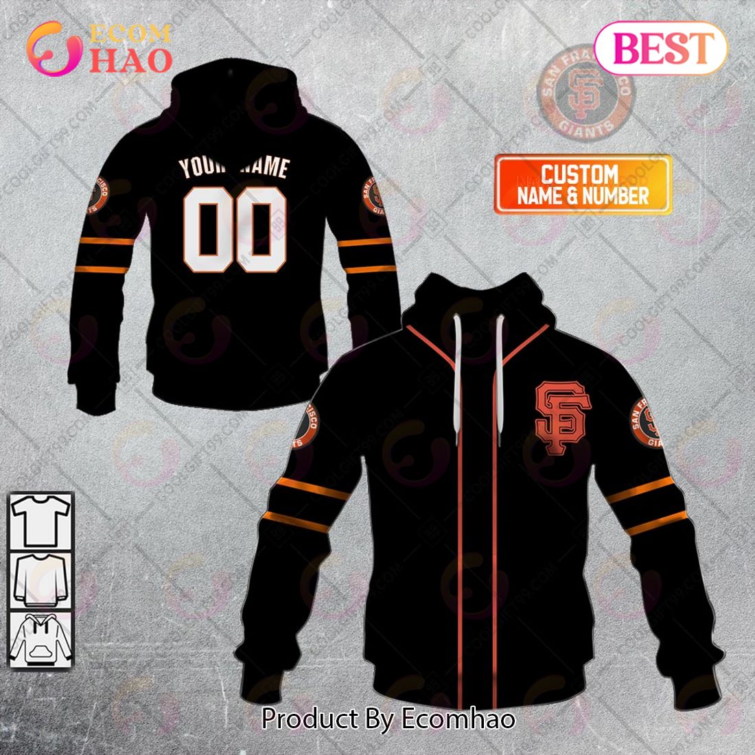 Personalized MLB San Francisco ALT Jersey Style 3D Hoodie