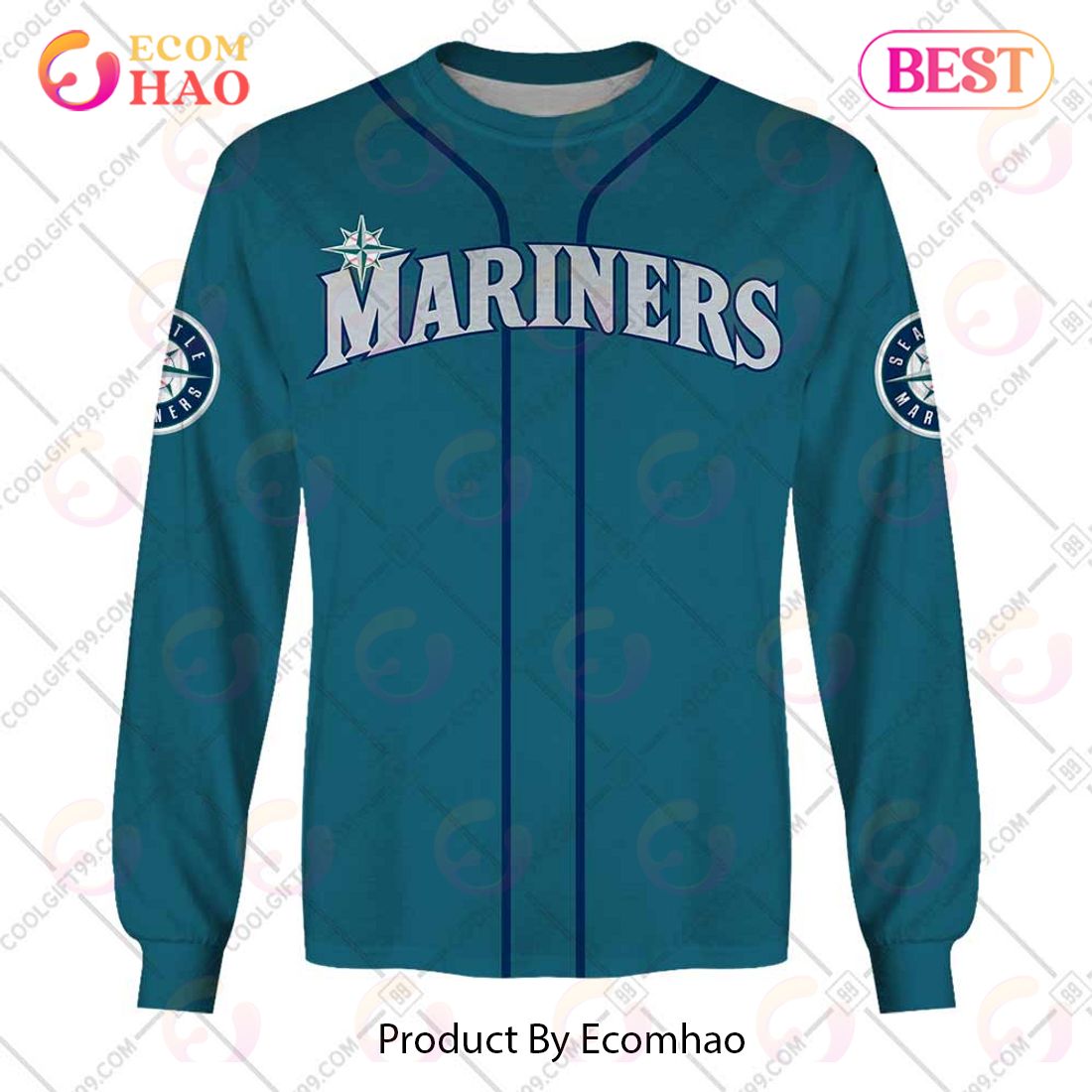 Vintage Seattle Mariners Shirt 3D Exciting Hunting Camo Mariners