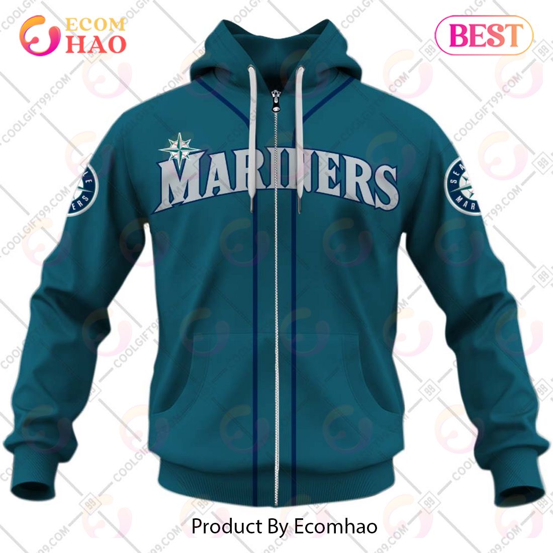 SALE] Personalized MLB Seattle Mariners Home Jersey Style Sweater Hoodie 3D  - Beetrendstore Store