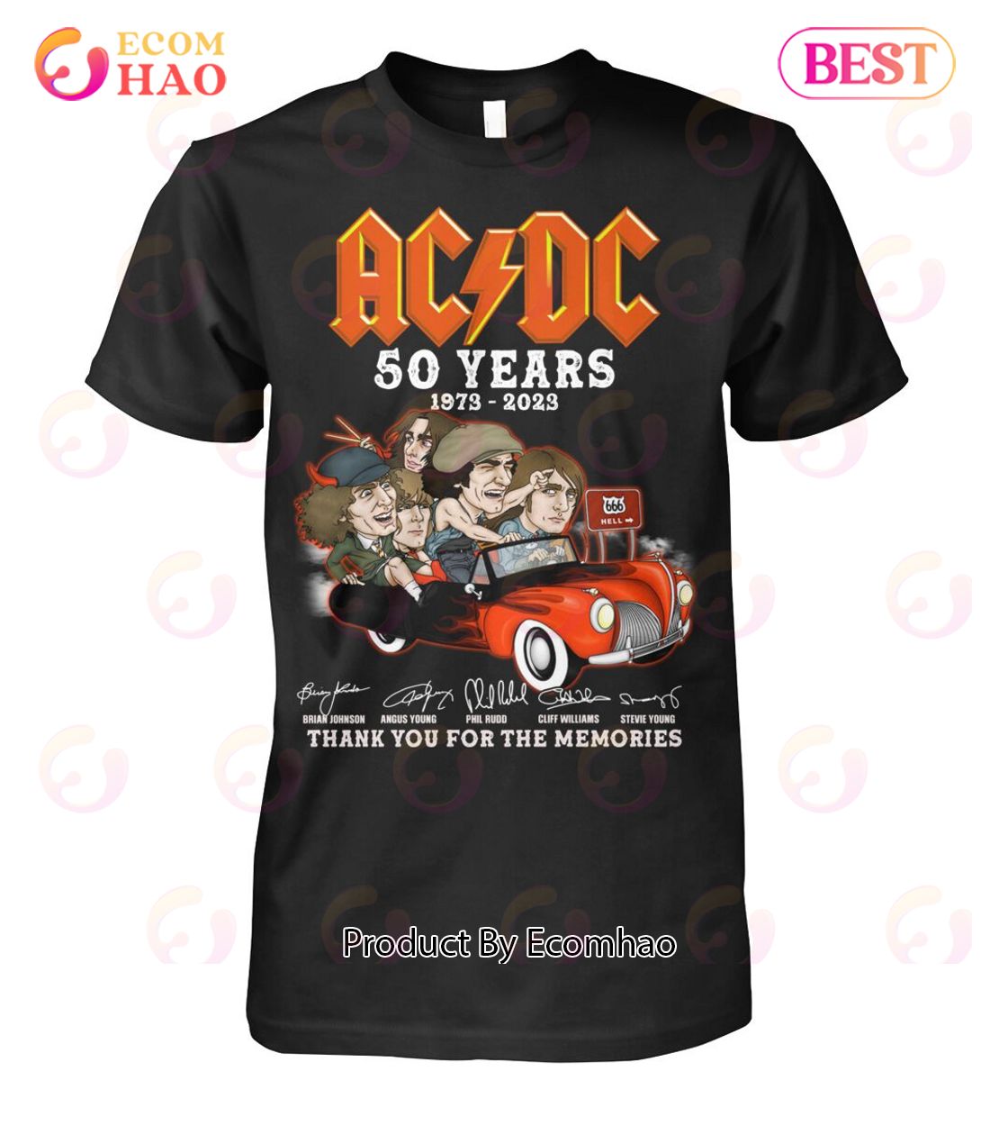 ACDC 50 Years 1973 – 2023 Funny Thank You For The Memories T-Shirt