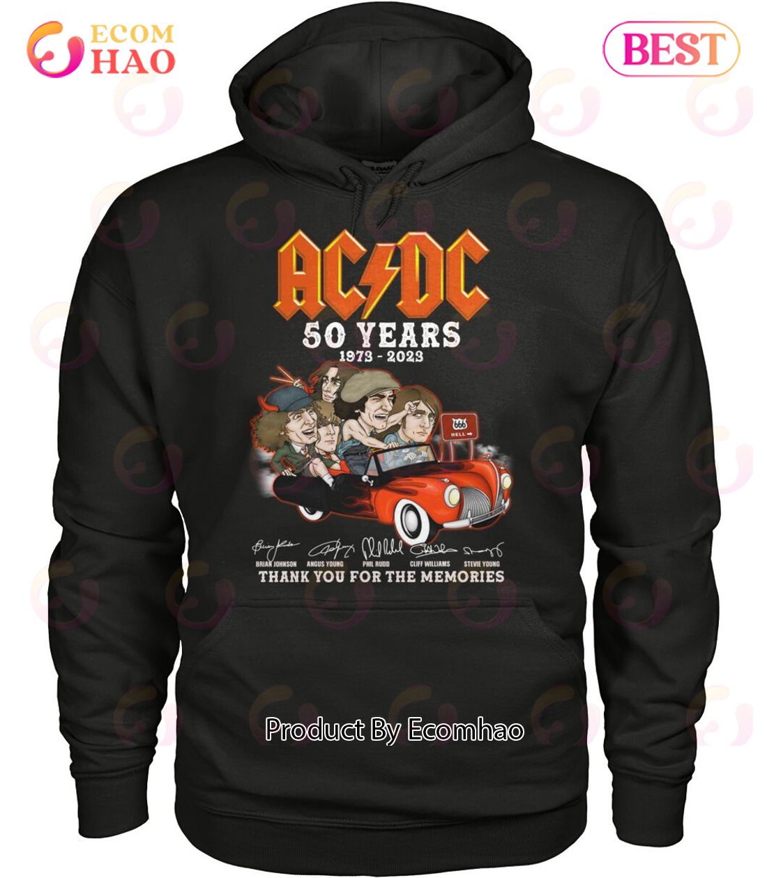 ACDC 50 Years 1973 – 2023 Funny Thank You For The Memories T-Shirt