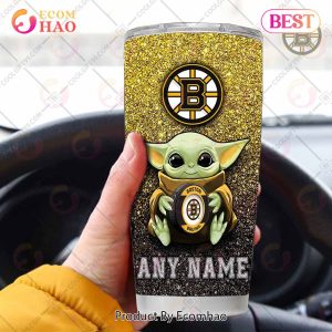 Personalized NHL Boston Bruins Baby Yoda Tumbler