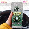 Personalized NHL Columbus Blue Jackets Baby Yoda Tumbler