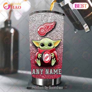 Personalized NHL Detroit Red Wings Baby Yoda Tumbler