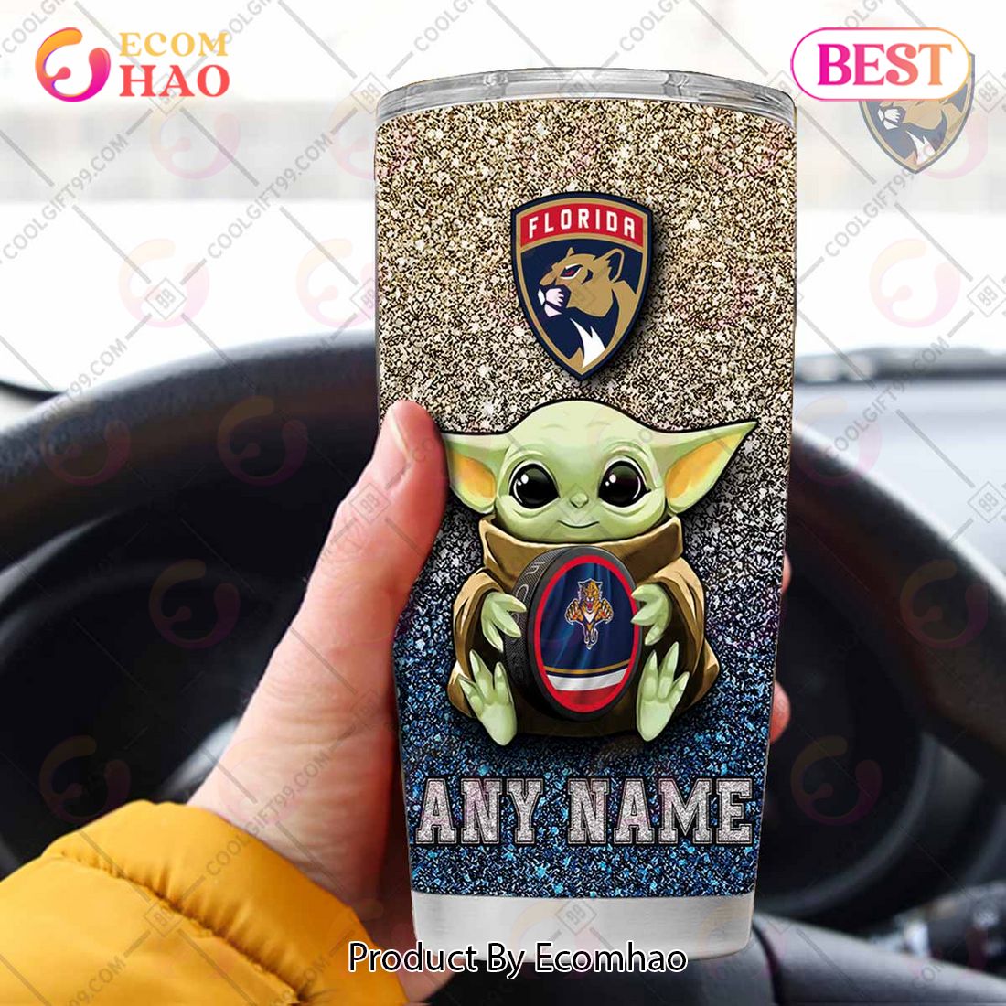 Personalized NHL Florida Panthers Baby Yoda Tumbler