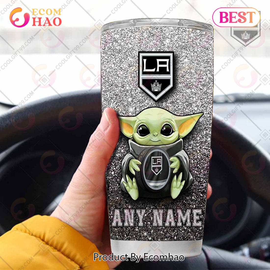 Personalized NHL Los Angeles Kings Baby Yoda Tumbler