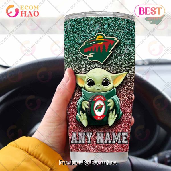 Personalized NHL Minnesota Wild Baby Yoda Tumbler