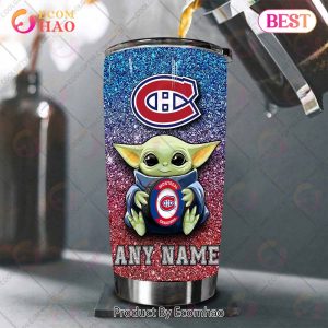 Personalized NHL Montreal Canadiens Baby Yoda Tumbler