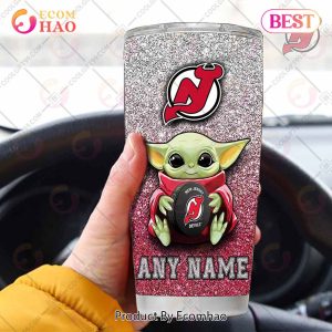 Personalized NHL New Jersey Devils Baby Yoda Tumbler