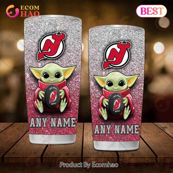 Personalized NHL New Jersey Devils Baby Yoda Tumbler