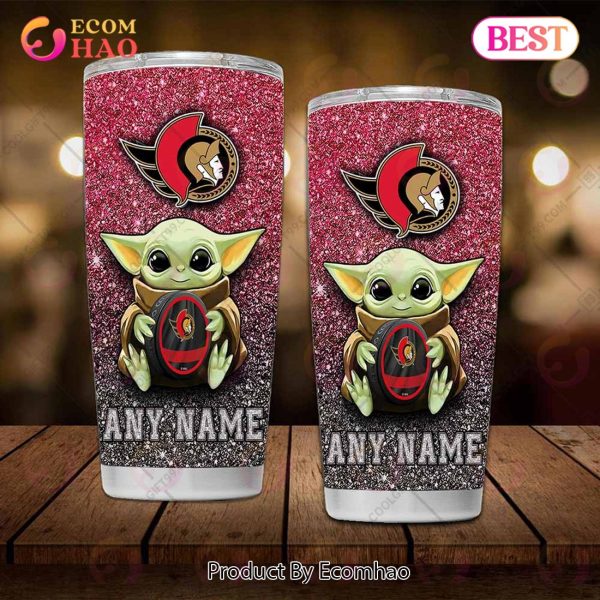 Personalized NHL Ottawa Senators Baby Yoda Tumbler