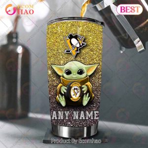 Personalized NHL Pittsburgh Penguins Baby Yoda Tumbler