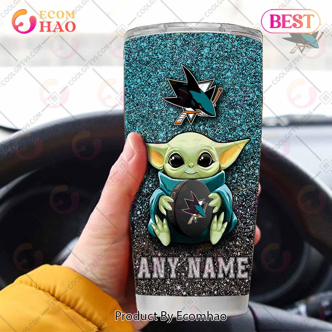 Personalized NHL Vancouver Canucks Baby Yoda Tumbler