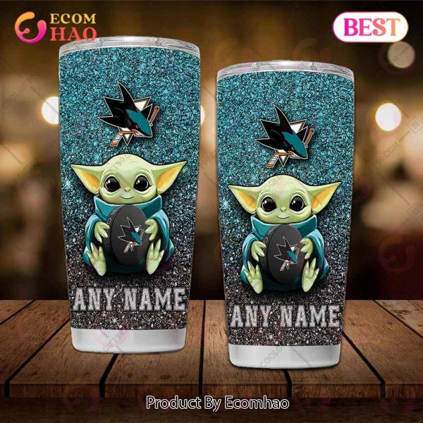 Personalized NHL San Jose Sharks Baby Yoda Tumbler