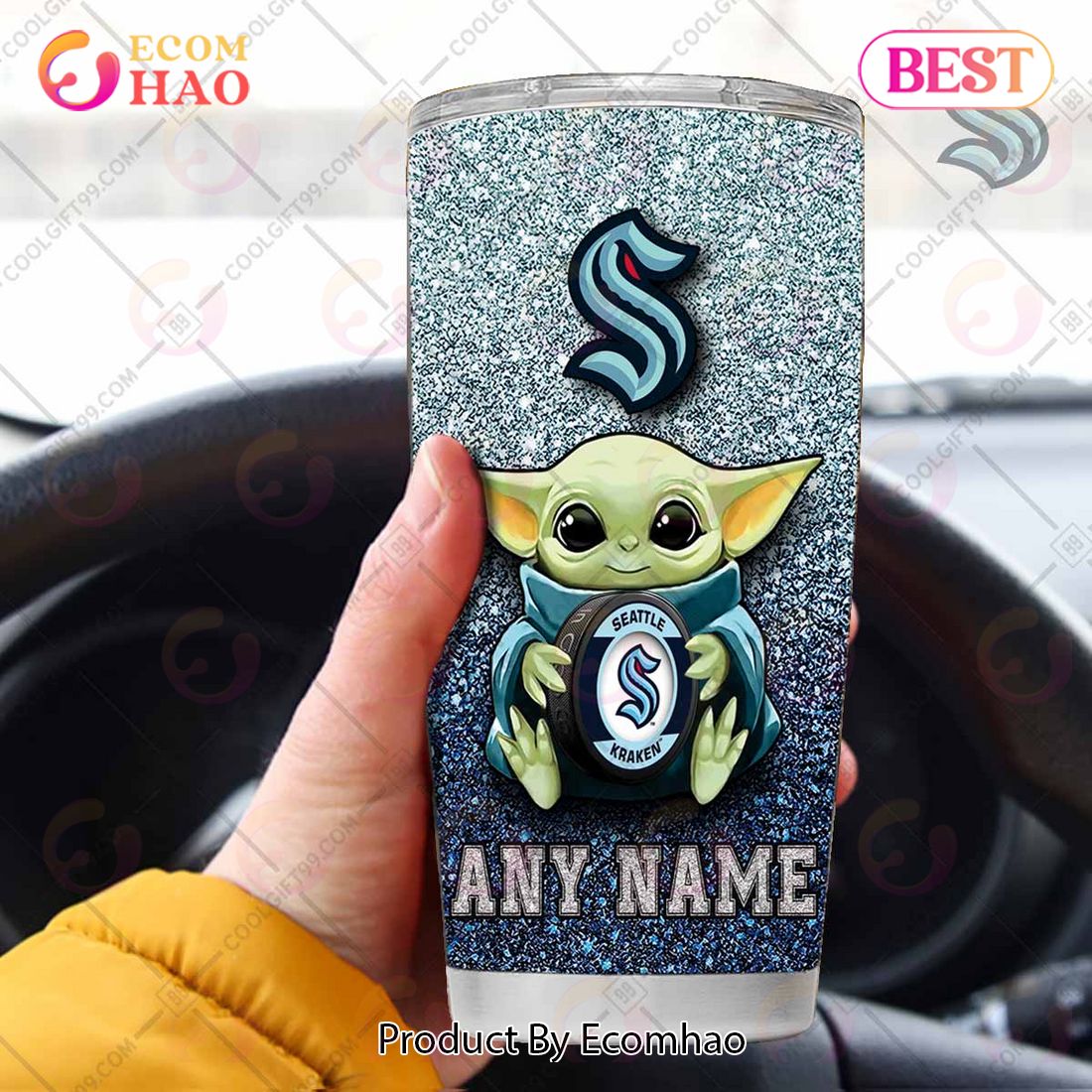 Personalized NHL Vancouver Canucks Baby Yoda Tumbler