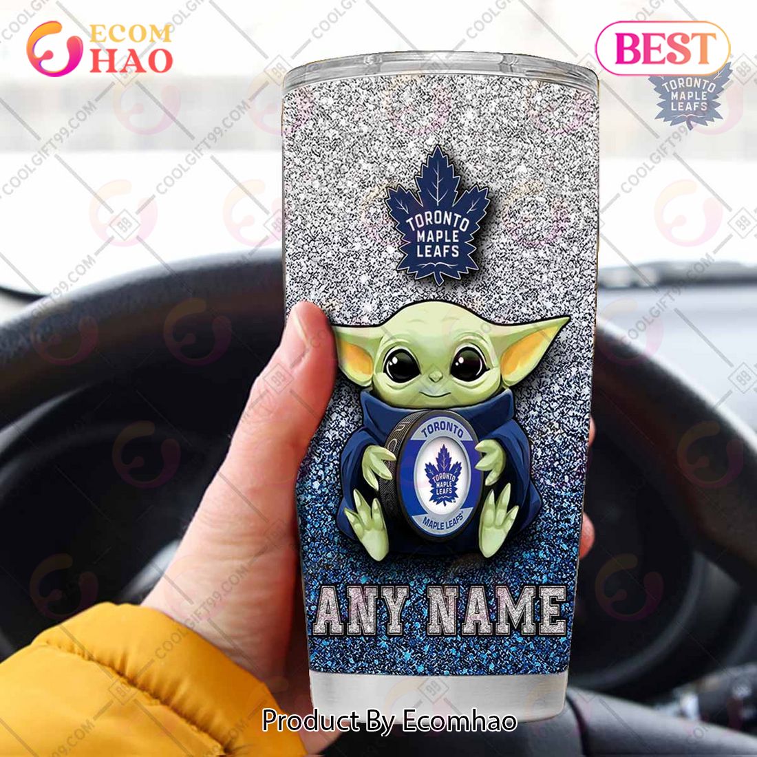 Personalized NHL Toronto Maple Leafs Baby Yoda Tumbler