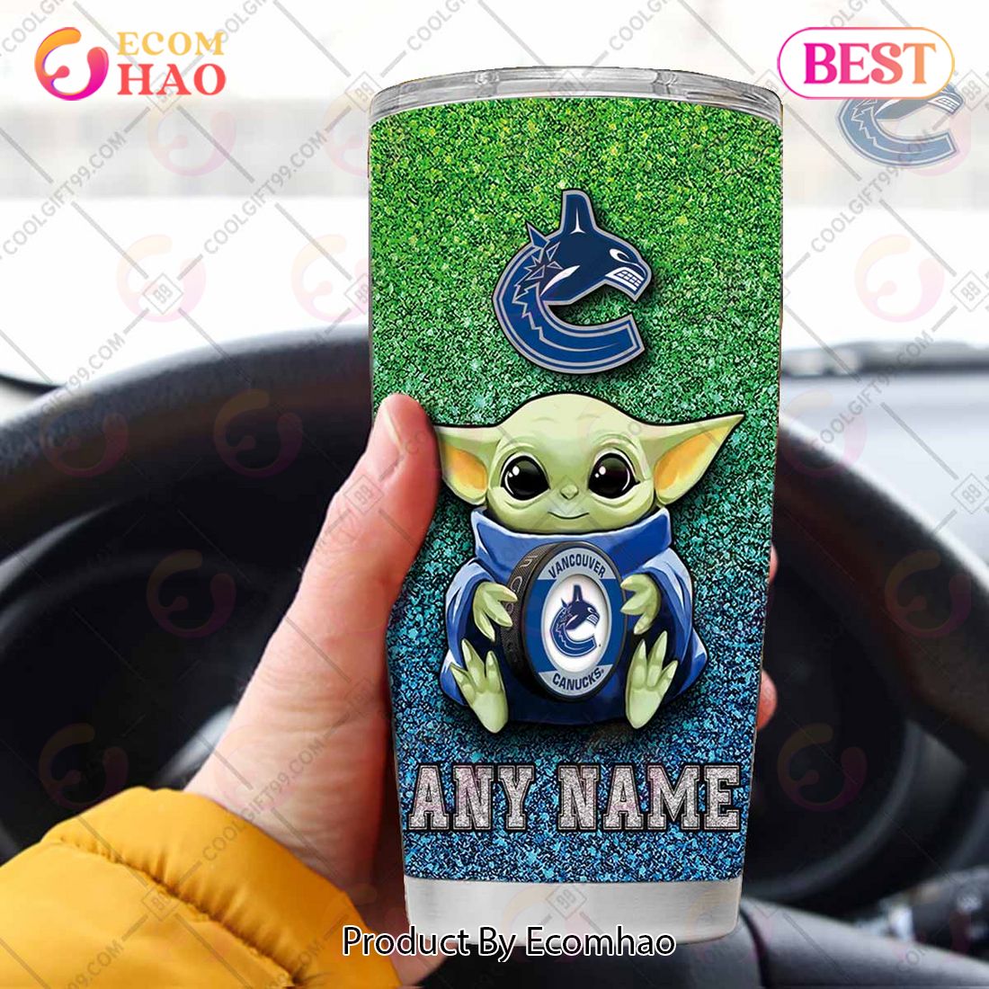 Personalized NHL Winnipeg Jets Baby Yoda Tumbler