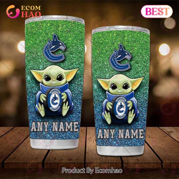 Personalized NHL Vancouver Canucks Baby Yoda Tumbler