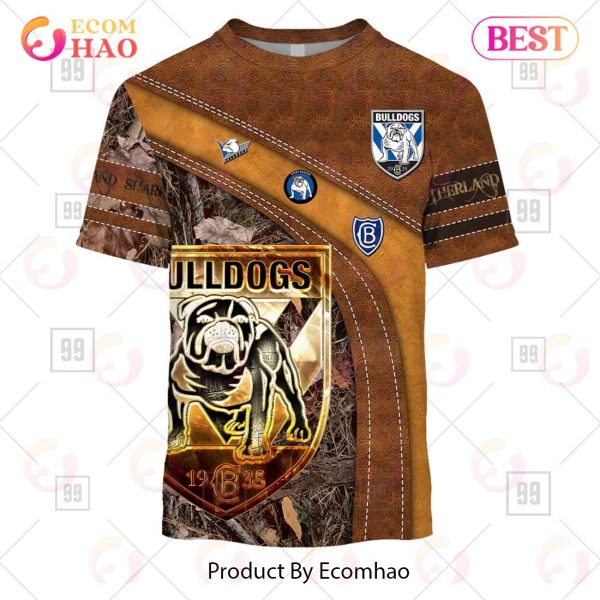 Personalized NRL Canterbury Bankstown Bulldogs Leather leaf Style 3D Hoodie