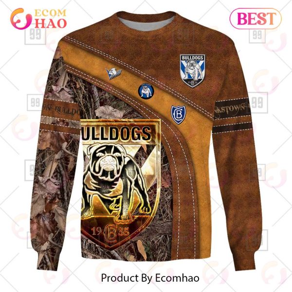 Personalized NRL Canterbury Bankstown Bulldogs Leather leaf Style 3D Hoodie