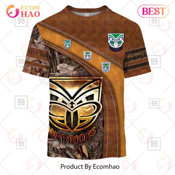Personalized NRL New Zealand Warriors Leather leaf Style 3D Hoodie