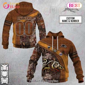 Personalized NRL Penrith Panthers Leather leaf Style 3D Hoodie