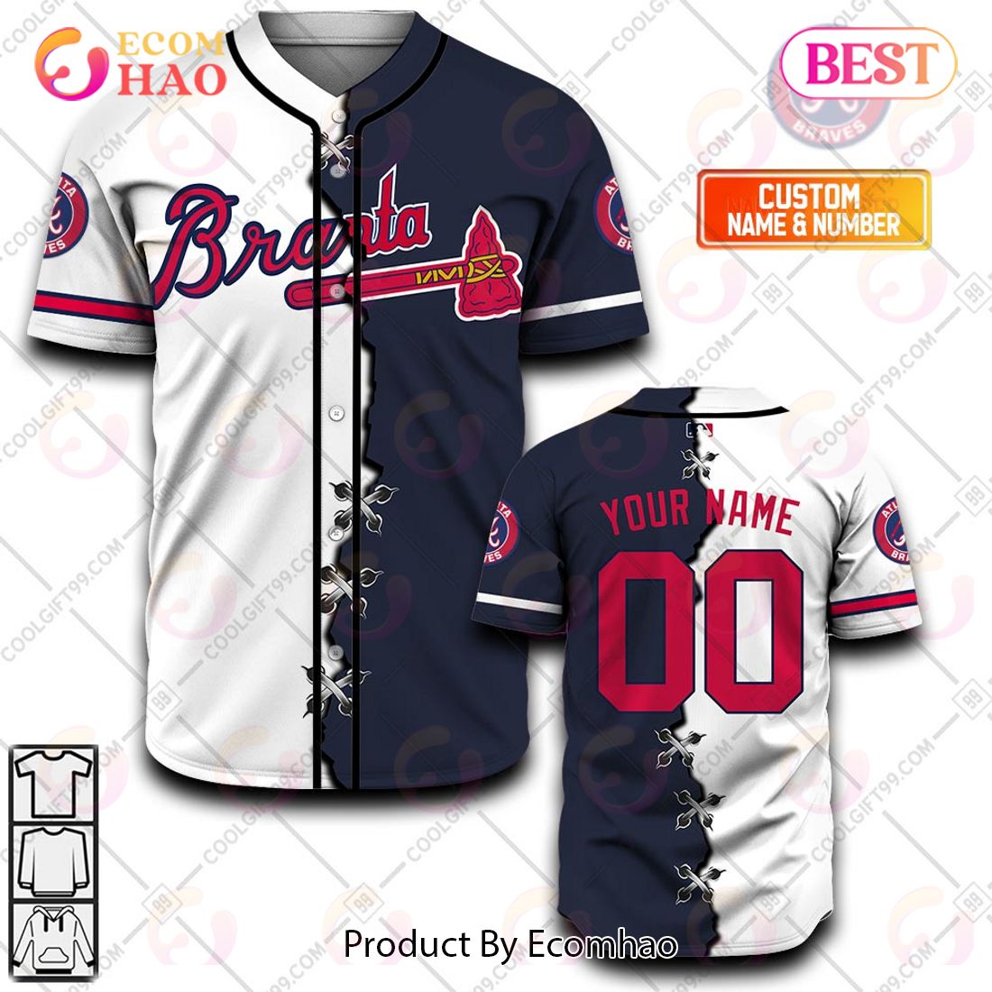 Personalized MLB Atlanta Braves Mix Jersey – Baseball Jersey