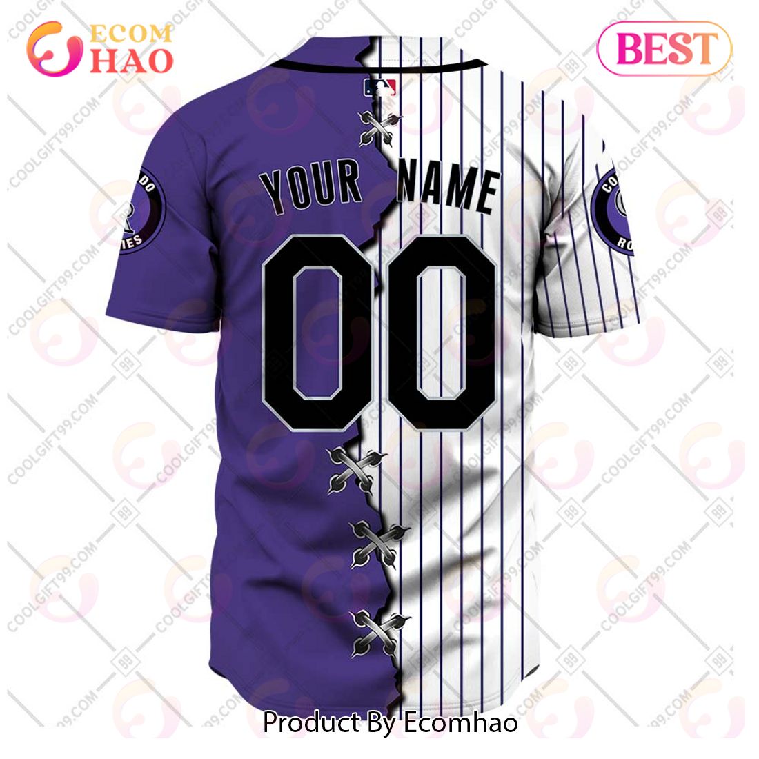 MLB Colorado Rockies Mix Jersey Personalized Style Polo Shirt