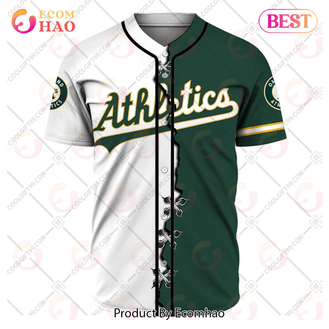 MLB Oakland Athletics Mix Jersey Personalized Style Polo Shirt